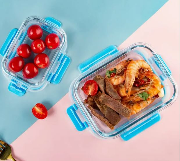 10pcs Set Glass Food Storage Containers Set With Leakproof Airtight Lids, Glass Meal Prep Containers, Lead-Free, Microwave, Oven,