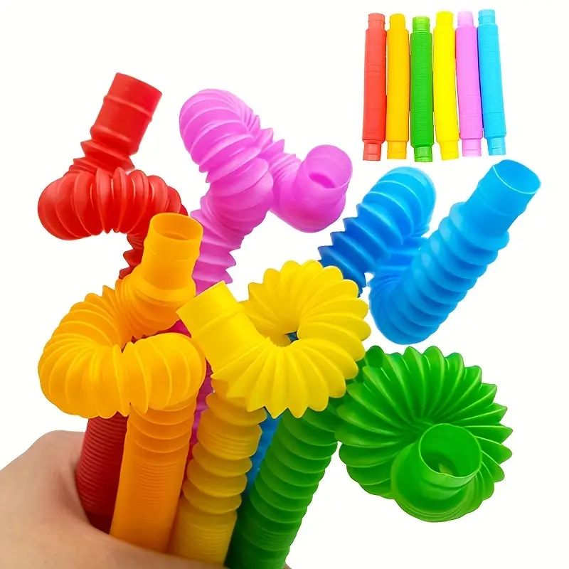 Best Preschool Gift Idea: 4PCS Pop Tubes Sensory Toys for Kids with ADHD & Autism - Fine Motor Skills & Learning Toddler Toy -