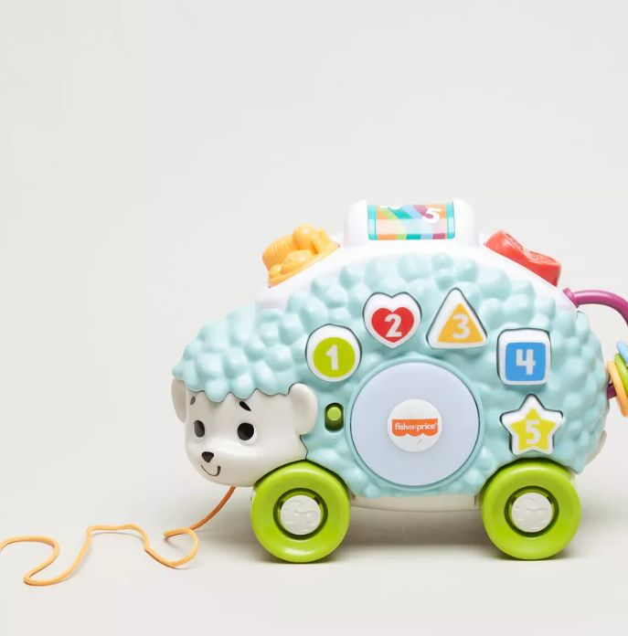 Fisher-Price Linkimals Learning Toy Happy Shapes Hedgehog Pull Along with Interactive Music and Lights for Baby and Toddler