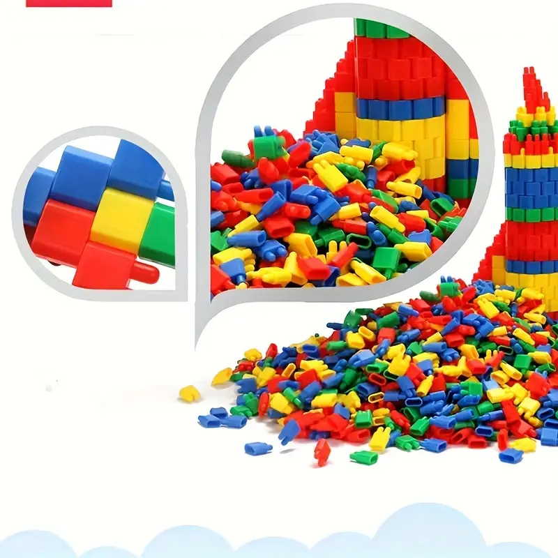 100 pcs Children's Toys DIY Plastic Bullet Building Blocks Educational Toys, Early Education Kindergarten Baby Large Particle Puzzle Building Blocks,