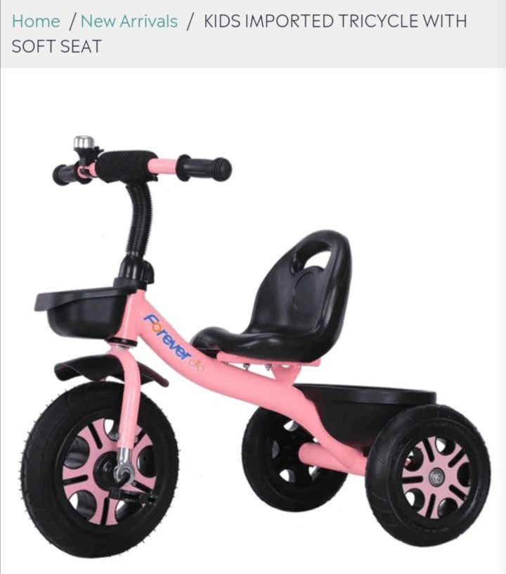 KID'S IMPORTED TRICYCLE WITH SOFT SEAT