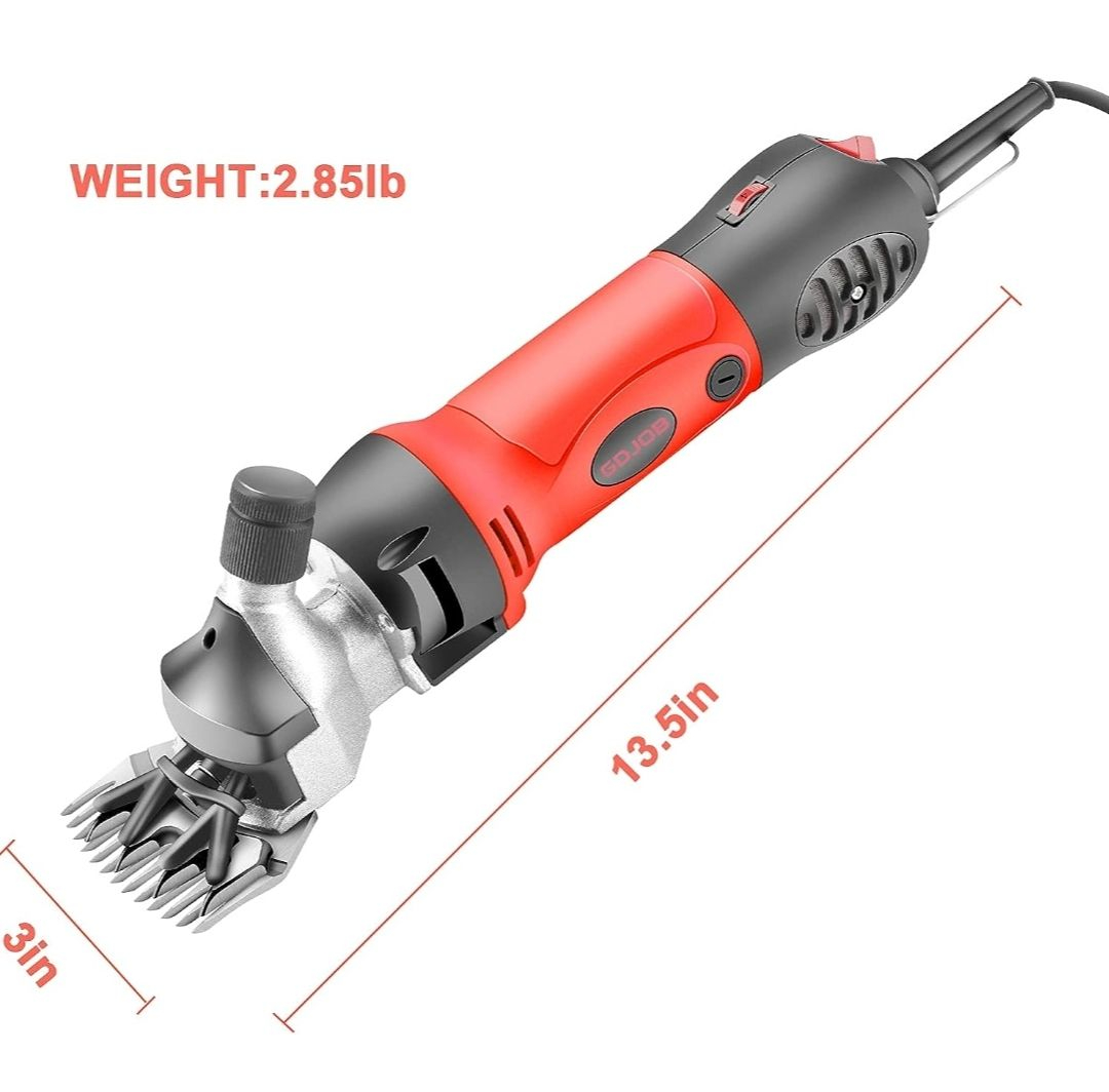 Pet Clippers Electric Sheep Clipper Sheep Shears 6 Speed Settings Comfortable Holding Electric Sheep Trimmer for Horses Goats Long-hair Dogs 