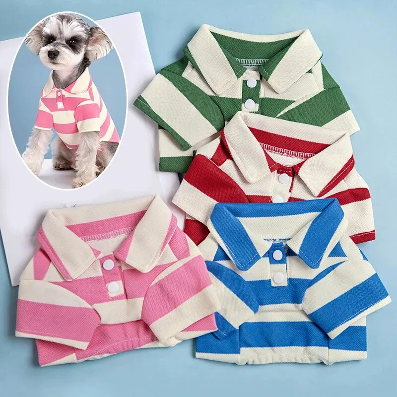 Summer Fasion Striped Pet Dog T-Shirt Classic Lovely Pullover Pet T-Shirt Clothing Soft Breathable Dog Shirt Clothes Pet Suply