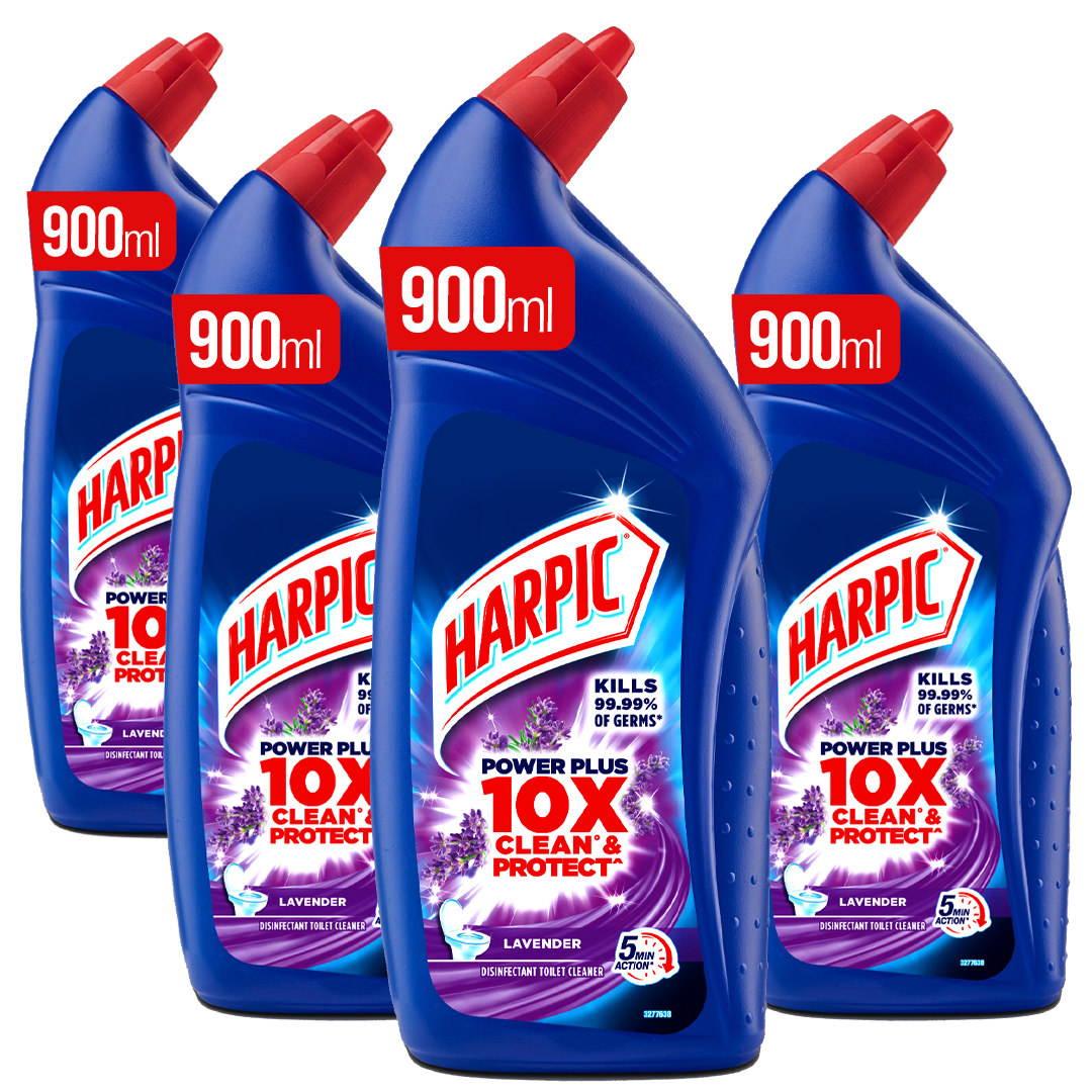 Harpic Toilet Cleaner Lavender 900ml - Pack of 4