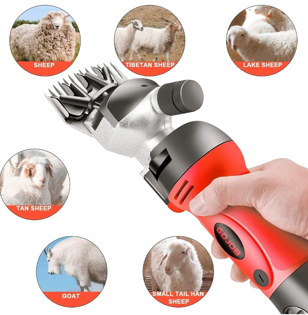 Pet Clippers Electric Sheep Clipper Sheep Shears 6 Speed Settings Comfortable Holding Electric Sheep Trimmer for Horses Goats Long-hair Dogs 