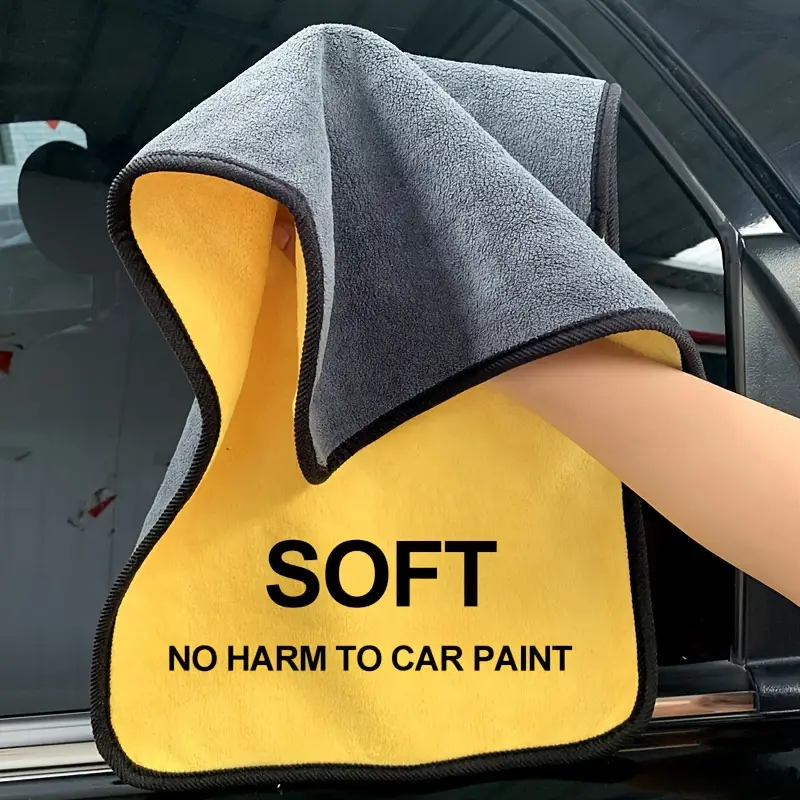 Ultra-Soft Microfiber Car Wash Towel - Double Layer, Thick Coral Velvet, Strong Absorbency & Shed-Free For Auto Detailing And Maintenance