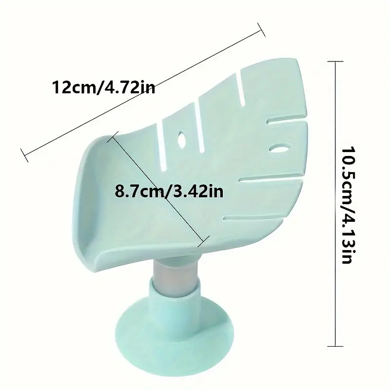 Leaf-Shaped Soap Dish With Drain - Creative Plastic Soap Holder For Bathroom Storage & Organization