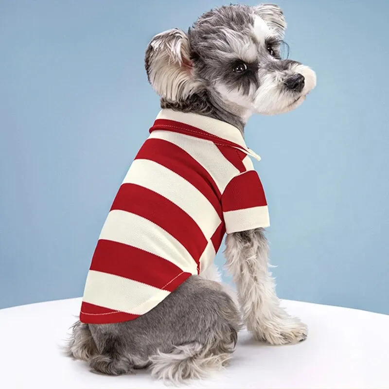 Summer Fasion Striped Pet Dog T-Shirt Classic Lovely Pullover Pet T-Shirt Clothing Soft Breathable Dog Shirt Clothes Pet Suply