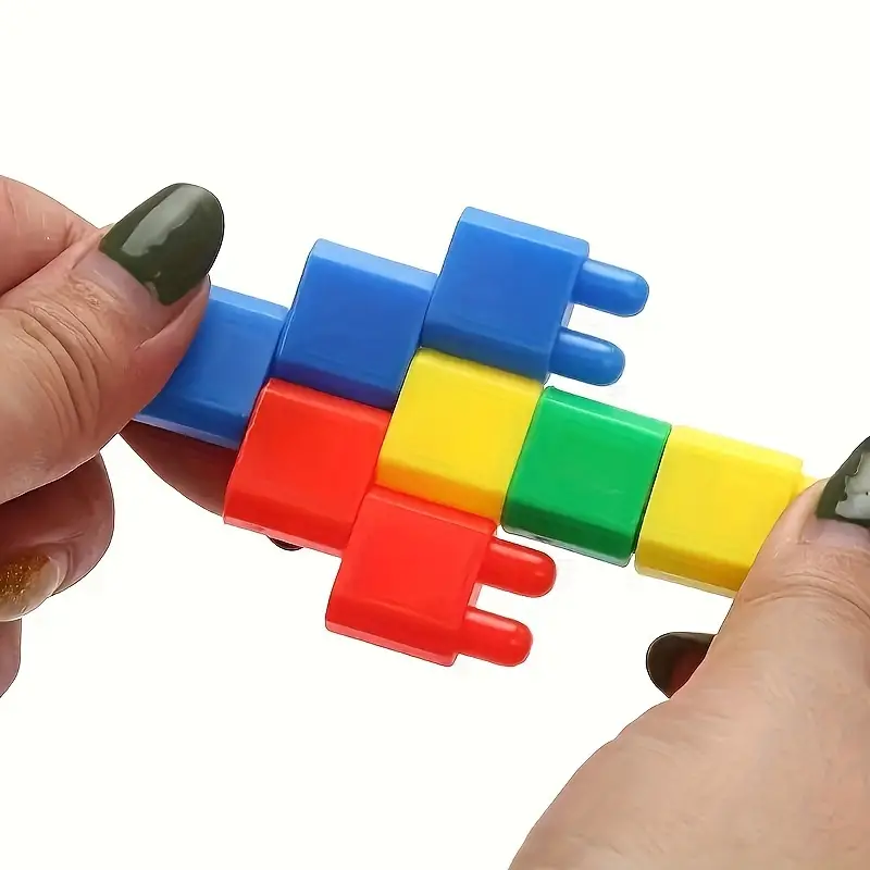 100 pcs Children's Toys DIY Plastic Bullet Building Blocks Educational Toys, Early Education Kindergarten Baby Large Particle Puzzle Building Blocks,