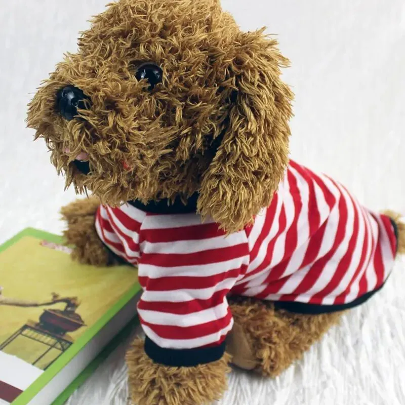 Summer Fasion Striped Pet Dog T-Shirt Classic Lovely Pullover Pet T-Shirt Clothing Soft Breathable Dog Shirt Clothes Pet Suply