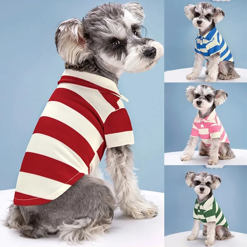 Summer Fasion Striped Pet Dog T-Shirt Classic Lovely Pullover Pet T-Shirt Clothing Soft Breathable Dog Shirt Clothes Pet Suply
