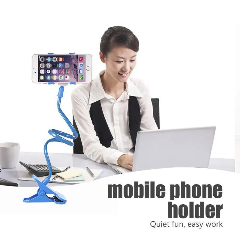 Mobile Phone Stand Universal Lazy Holder Arm Flexible Stents Holder Bed Desk Table Clip Gooseneck Bracket For Phone Muti Colors