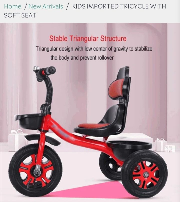 KID'S IMPORTED TRICYCLE WITH SOFT SEAT