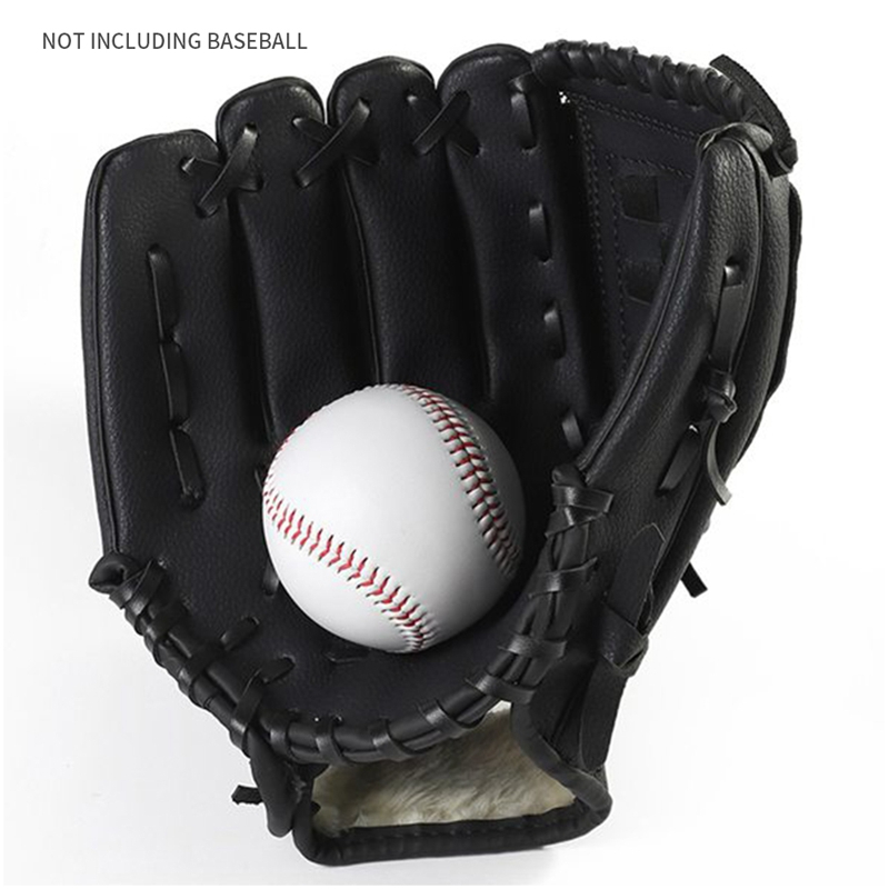 Outdoor Sports 2 Colors Baseball Glove Softball Practice Equipment Right Hand for Adult Man Woman Train,Black 11.5 Inch