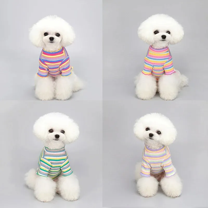 Summer Fasion Striped Pet Dog T-Shirt Classic Lovely Pullover Pet T-Shirt Clothing Soft Breathable Dog Shirt Clothes Pet Suply