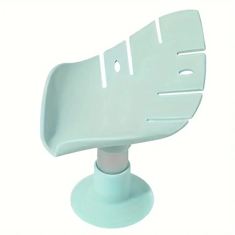 Leaf-Shaped Soap Dish With Drain - Creative Plastic Soap Holder For Bathroom Storage & Organization