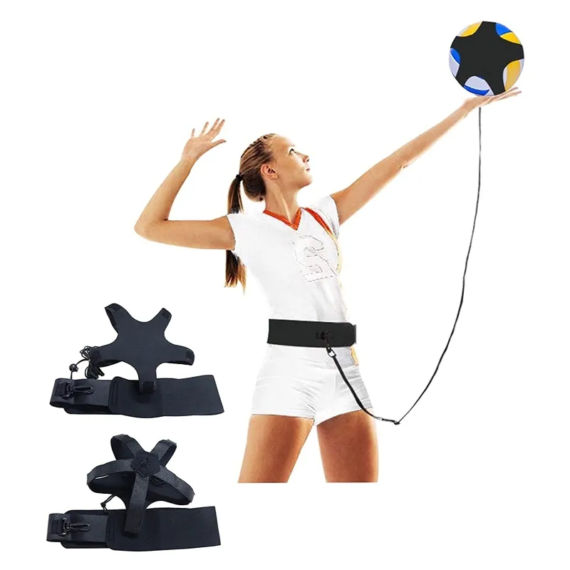 OUMERY Volleyball Premium Training Equipment Rebounder Serving Trainer Spike Practice for Indoor Outdoor Resistance Belt Set