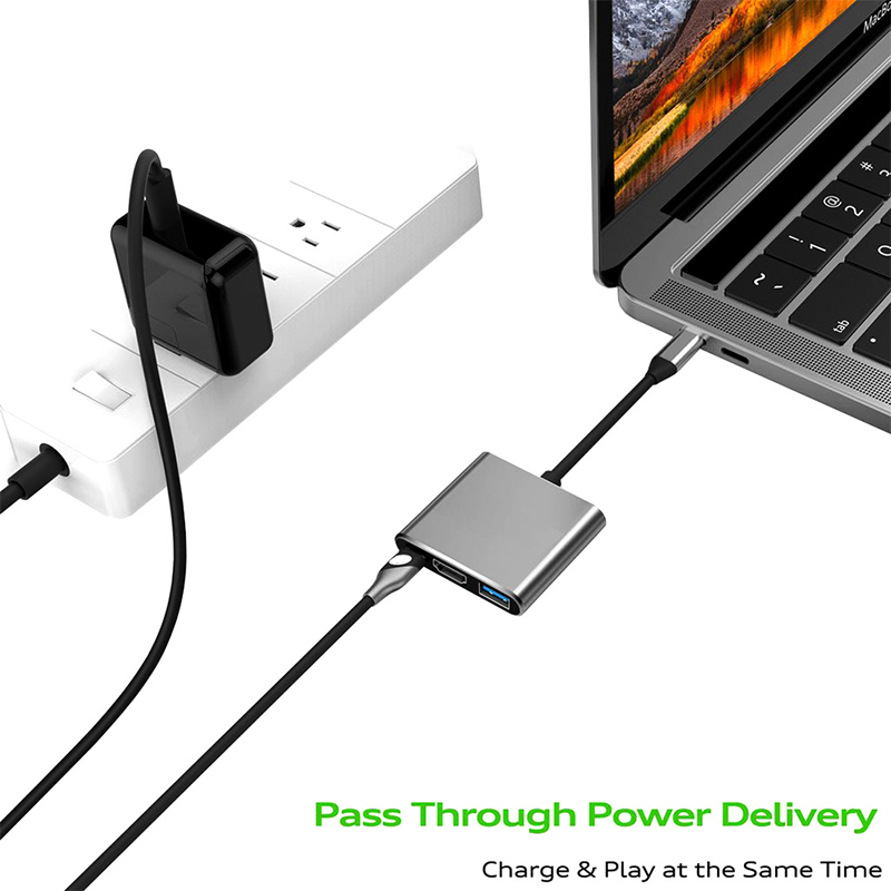 3 in 1 Usb Hub USB C to HDMI-compatible Splitter HUB Type-c to HDMI-compatible USB3.0 Docking Station For Macbook Air Converter