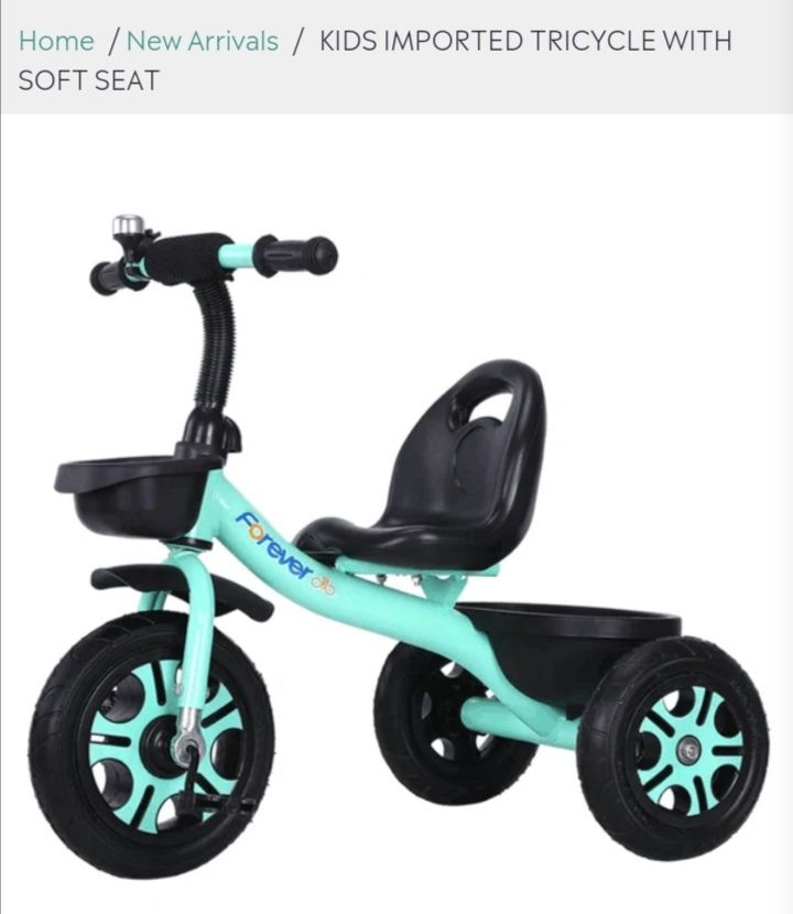 KID'S IMPORTED TRICYCLE WITH SOFT SEAT