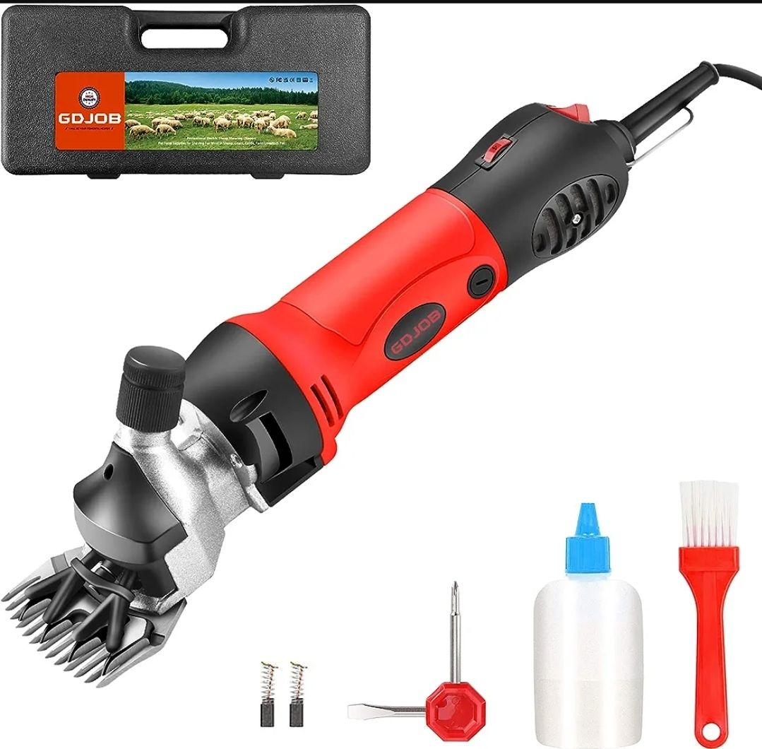 Pet Clippers Electric Sheep Clipper Sheep Shears 6 Speed Settings Comfortable Holding Electric Sheep Trimmer for Horses Goats Long-hair Dogs 