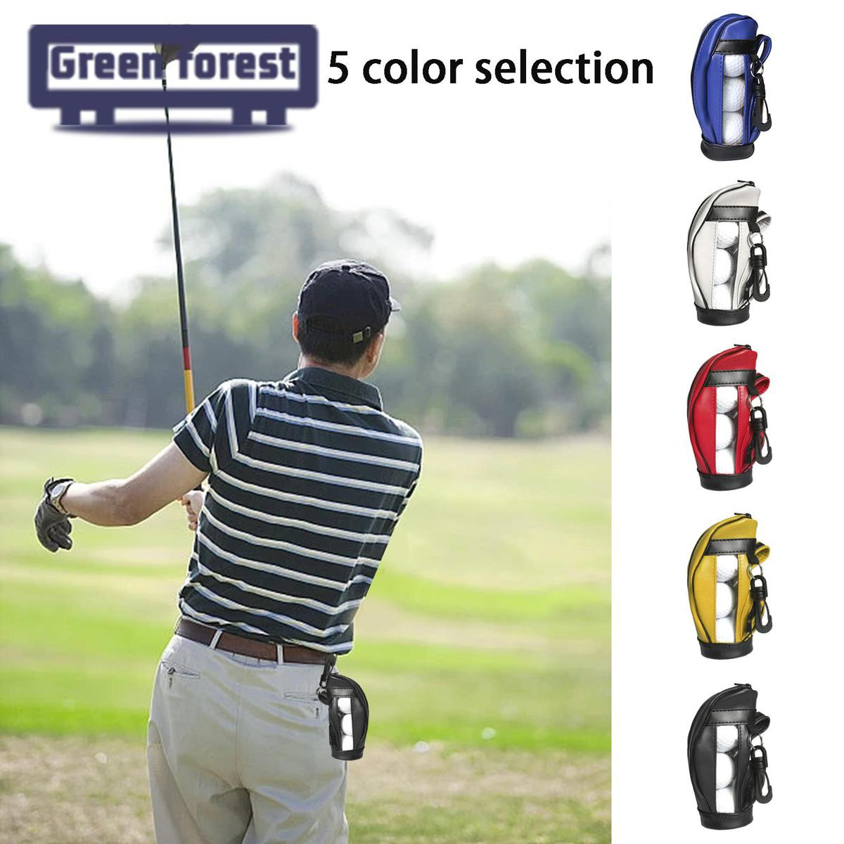 Green forest Golf Ball Carry Bag Zipper Closure Golf Ball Waist Bag Storage Utility Pouch