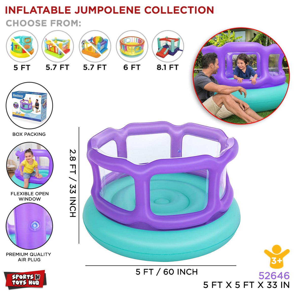  Jumping Tube With Balls & Without Balls For Kids Jump Play Bouncer With Your Friends & Family Perfect Gift 