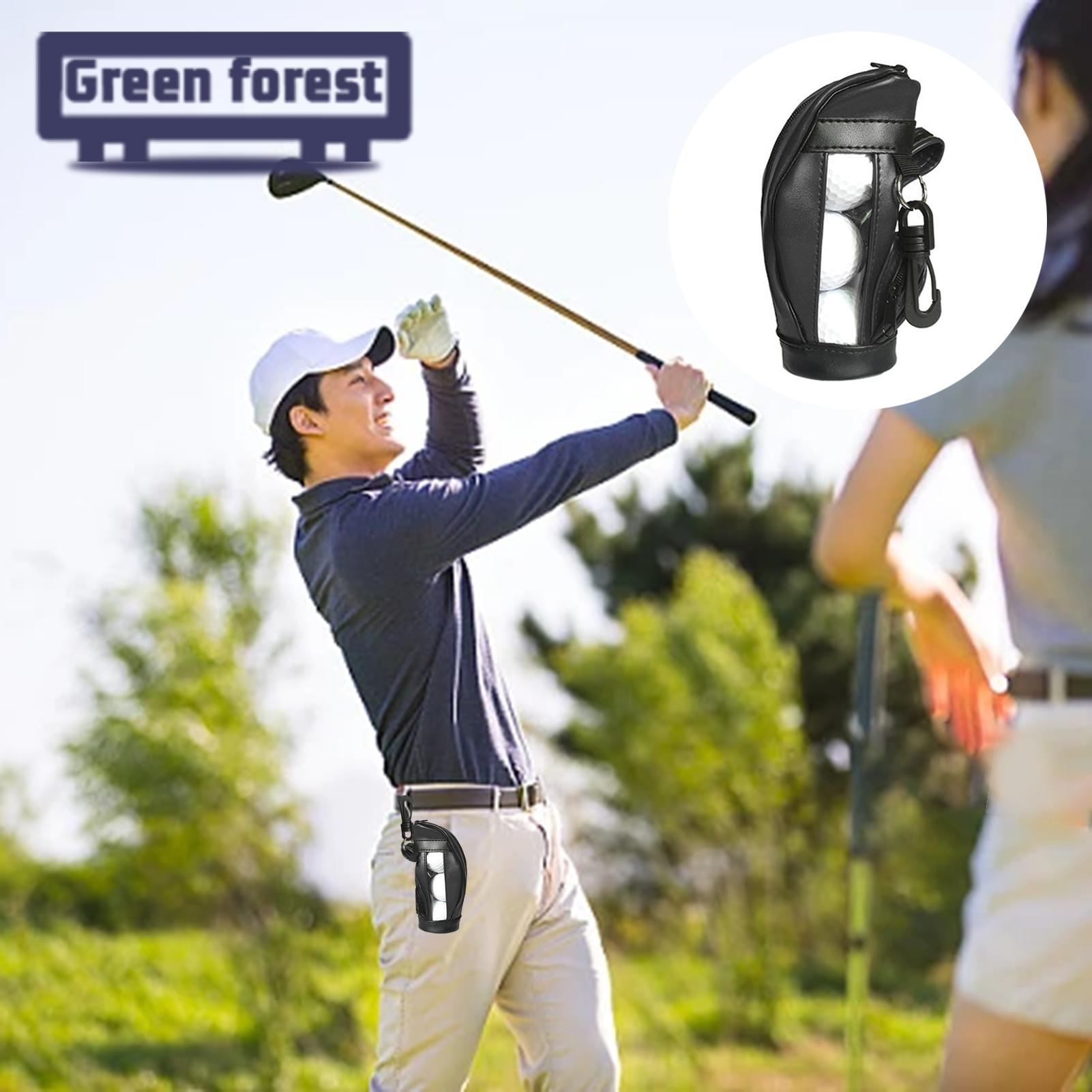 Green forest Golf Ball Carry Bag Zipper Closure Golf Ball Waist Bag Storage Utility Pouch