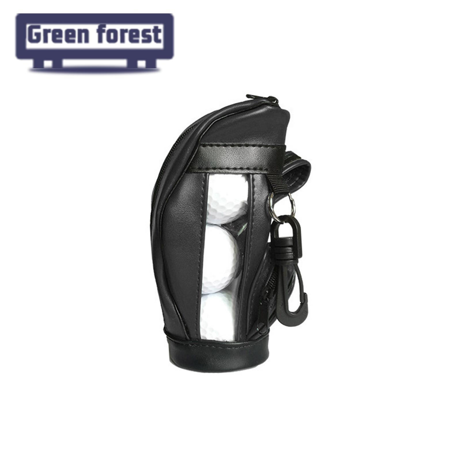 Green forest Golf Ball Carry Bag Zipper Closure Golf Ball Waist Bag Storage Utility Pouch