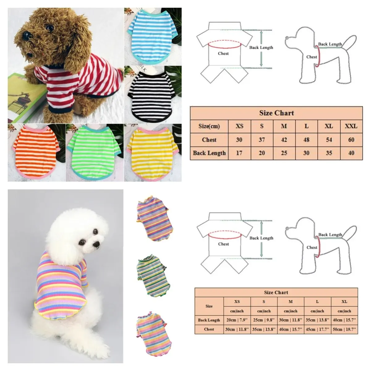 Summer Fasion Striped Pet Dog T-Shirt Classic Lovely Pullover Pet T-Shirt Clothing Soft Breathable Dog Shirt Clothes Pet Suply